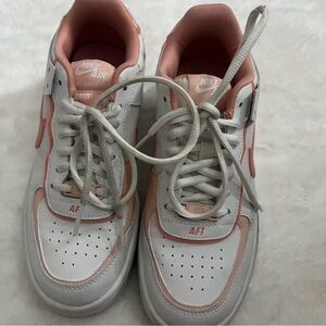 Nike Air Force 1 White and Pink Low Tops